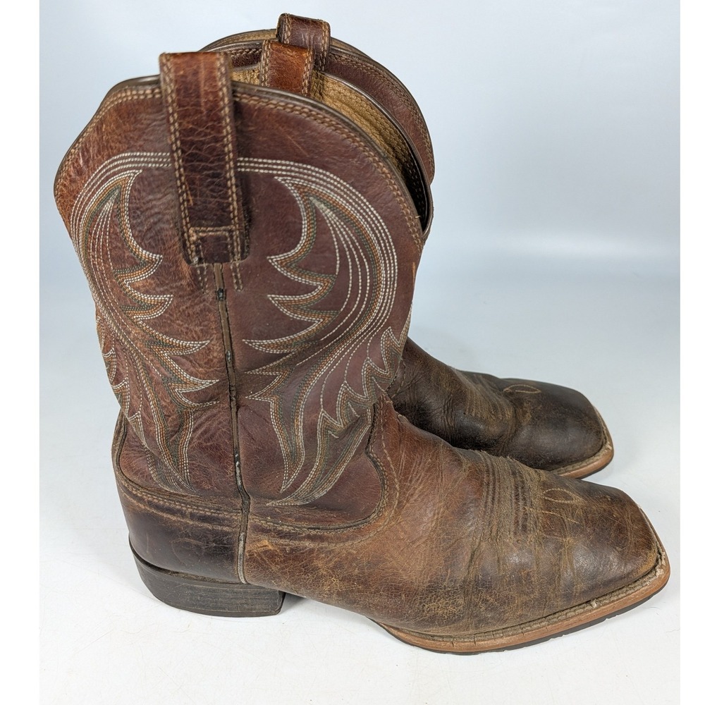 Ariat Sport Western Wide Square Toe Boots Brown Leather 10014070 10.5EE